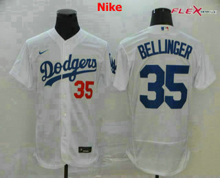 Men's Los Angeles Dodgers #35 Cody Bellinger White Stitched MLB Flex Base Nike Jersey