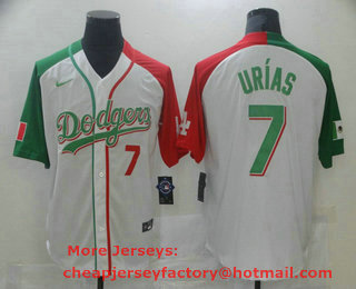 Men's Los Angeles Dodgers #7 Julio Urias White Mexican Heritage Culture Night Nike Jersey