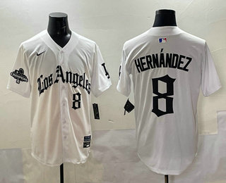 Men's Los Angeles Dodgers #8 Enrique Hernandez White 2025 LA Limited Stitched Jersey