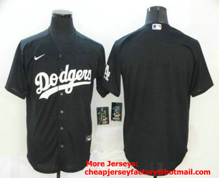 Men's Los Angeles Dodgers Blank Black Stitched MLB Cool Base Nike Jersey