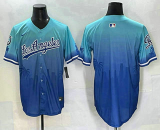Men's Los Angeles Dodgers Blank Blue 2025 City Connect Limited Stitched Jersey