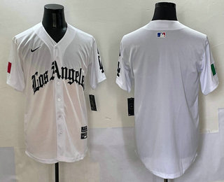 Men's Los Angeles Dodgers Blank White Alternate Mexico Limited Jersey