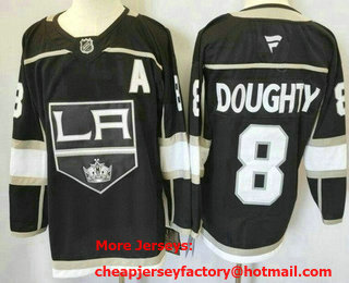 Men's Los Angeles Kings #8 Drew Doughty Black With LA 2024 Stitched Jersey