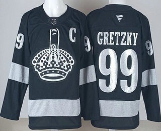 Men's Los Angeles Kings #99 Wayne Gretzky Black Alternate 2025 Authentic Jersey