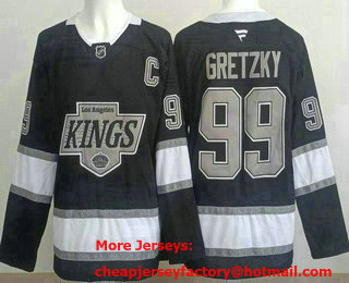 Men's Los Angeles Kings #99 Wayne Gretzky Black Alternate Authentic Jersey