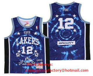 Men's Los Angeles Lakers #12 Groovy Royal NBA Remix Jersey - Schoolboy Q