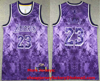 Men's Los Angeles Lakers #23 LeBron James 2023 Purple MVP Swingman Stitched Jersey