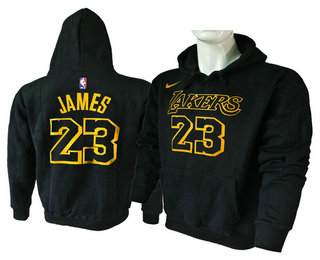 Men's Los Angeles Lakers #23 LeBron James Black Hoodie