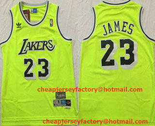 Men's Los Angeles Lakers #23 LeBron James Green Hardwood Classics Soul Swingman Throwback Jersey