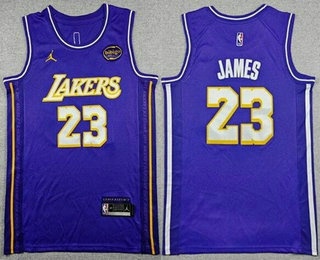 Men's Los Angeles Lakers #23 LeBron James Purple 2025 City Sponsor Swingman Jersey