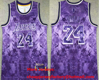 Men's Los Angeles Lakers #24 Kobe Bryant 2023 Purple MVP Swingman Stitched Jersey