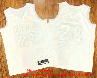 Men's Los Angeles Lakers #24 Kobe Bryant All White AU Nike Jersey