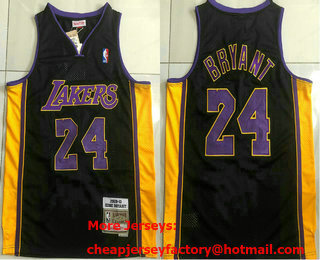 Men's Los Angeles Lakers #24 Kobe Bryant Black 2009-2010 Hardwood Classics Soul AU Throwback Jersey