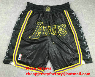 Men's Los Angeles Lakers #24 Kobe Bryant Black City Just Don Shorts