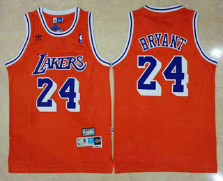 Men's Los Angeles Lakers #24 Kobe Bryant Red Swingman Stitched NBA Throwback Jersey