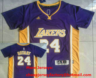 Men's Los Angeles Lakers #24 Kobe Bryant Revolution 30 Swingman Purple Short Sleeved Jersey