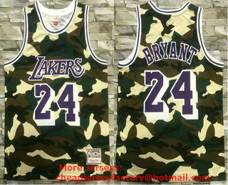 Men's Los Angeles Lakers #8 Kobe Bryant Camo Hardwood Classics Soul Swingman Throwback Jersey