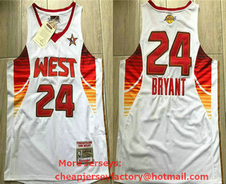 Men's Los Angeles Lakers 24 Kobe Bryant Mitchell & Ness White Hardwood Classics 2009 NBA All-Star Game AU Jersey