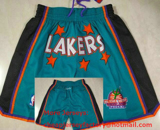 Men's Los Angeles Lakers Green 1995 All Star Just Don Shorts