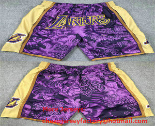 Men's Los Angeles Lakers Purple Gold Shorts