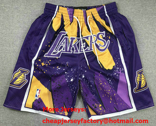 Men's Los Angeles Lakers Purple Yellow Swingman Shorts