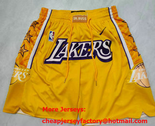 Men's Los Angeles Lakers Yellow 2021 Nike City Edition Swingman Shorts