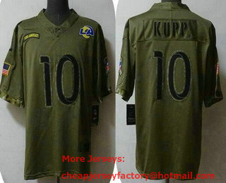 Men's Los Angeles Rams #10 Cooper Kupp Limited Olive 2022 Salute To Service Jersey