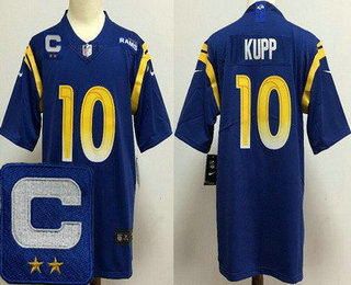 Men's Los Angeles Rams #10 Cooper Kupp Limited Royal C Patch Vapor Jersey