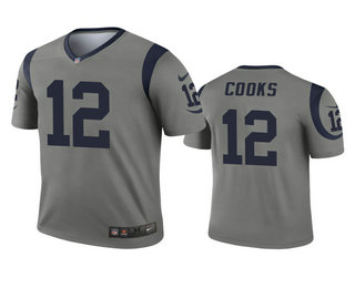 Men's Los Angeles Rams #12 Brandin Cooks Gray Inverted Legend Jersey
