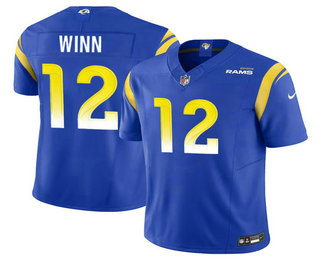 Men's Los Angeles Rams #12 Dresser Winn Blue 2023 FUSE Vapor Stitched Jersey