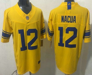Men's Los Angeles Rams #12 Puka Nacua Limited Yellow FUSE 2026 Vapor Jersey