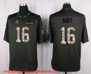 Men's Los Angeles Rams #16 Jared Goff Black Anthracite 2016 Salute To Service Stitched NFL Nike Limited Jersey