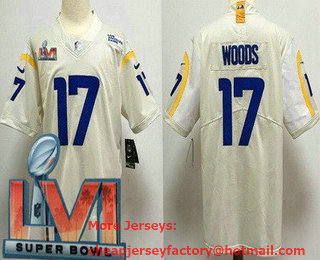 Men's Los Angeles Rams #17 Robert Woods Cream 2022 Super Bowl LVI Vapor Untouchable Stitched Limited Jersey