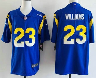 Men's Los Angeles Rams #23 Kyren Williams Limited Royal Vapor Jersey