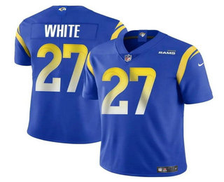 Men's Los Angeles Rams #27 TreDavious White Blue Vapor Untouchable Stitched Football Jersey