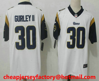 Men's Los Angeles Rams #30 Todd Gurley II White 2017 Vapor Untouchable Stitched NFL Nike Limited Jersey