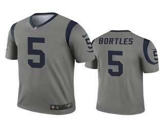 Men's Los Angeles Rams #5 Blake Bortles Gray Inverted Legend Jersey
