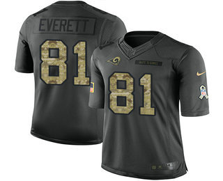 Men's Los Angeles Rams #81 Gerald Everett Black Stitched NFL Limited 2016 Salute to Service Jersey