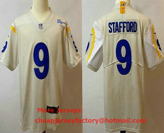 Men's Los Angeles Rams #9 Matthew Stafford Limited Bone Vapor Untouchable Jersey