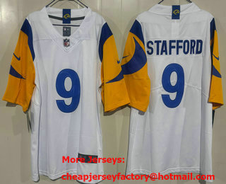Men's Los Angeles Rams #9 Matthew Stafford Limited White Vapor Jersey
