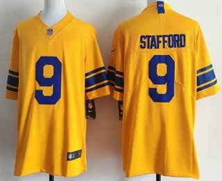 Men's Los Angeles Rams #9 Matthew Stafford Limited Yewllow Vapor Jersey