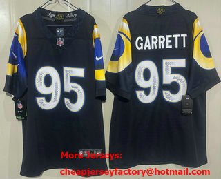 Men's Los Angeles Rams #95 Myles Garrett Limited Navy Rivalries Vapor Jersey