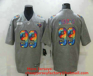 Men's Los Angeles Rams #99 Aaron Donald 2020 Grey Crucial Catch Limited Stitched NFL Jersey