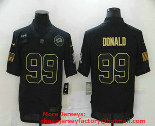 Men's Los Angeles Rams #99 Aaron Donald Black 2020 Salute To Service Stitched NFL Nike Limited Jersey