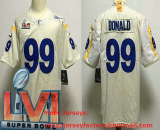 Men's Los Angeles Rams #99 Aaron Donald Cream 2022 Super Bowl LVI Vapor Untouchable Stitched Limited Jersey
