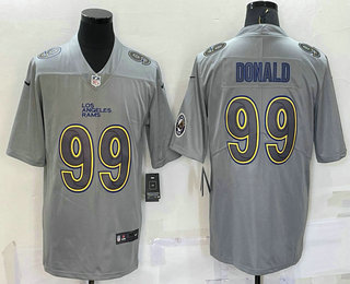 Men's Los Angeles Rams #99 Aaron Donald LOGO Grey Atmosphere Fashion Vapor Untouchable Stitched Limited Jersey