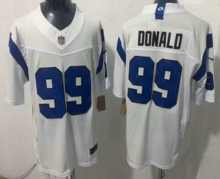 Men's Los Angeles Rams #99 Aaron Donald Limited White FUSE 2026 Vapor Jersey