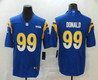 Men's Los Angeles Rams #99 Aaron Donald Royal Blue 2020 NEW Vapor Untouchable Stitched NFL Nike Limited Jersey