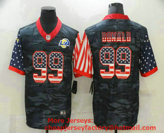 Men's Los Angeles Rams #99 Aaron Donald USA Camo 2020 Salute To Service Stitched NFL Nike Limited Jersey