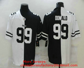 Men's Los Angeles Rams #99 Aaron Donald White Black Peaceful Coexisting 2020 Vapor Untouchable Stitched NFL Nike Limited Jersey